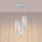 Suspension Nicus 3 en grappe métal blanc E27, en éclairage