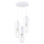 Suspension Nicus 3 en grappe métal blanc E27