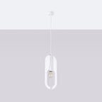 Suspension Nicus métal blanc E27 de profil