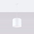 Suspension Nova 30 tissu blanc E27 de profil