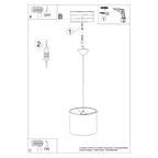 Notice de montage : Suspension Nova 30 tissu blanc E27