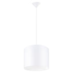 Suspension Nova 30 tissu blanc E27, large abat-jour tambour en tissu blanc
