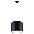 Suspension Nova 30 tissu noir E27, large abat-jour tambour en tissu noir