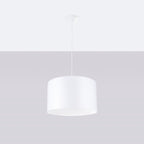 Suspension Nova 40 tissu blanc E27 de profil