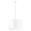 Suspension Nova 40 tissu blanc E27, large abat-jour tambour en tissu blanc