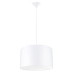 Suspension Nova 40 tissu blanc E27, large abat-jour tambour en tissu blanc