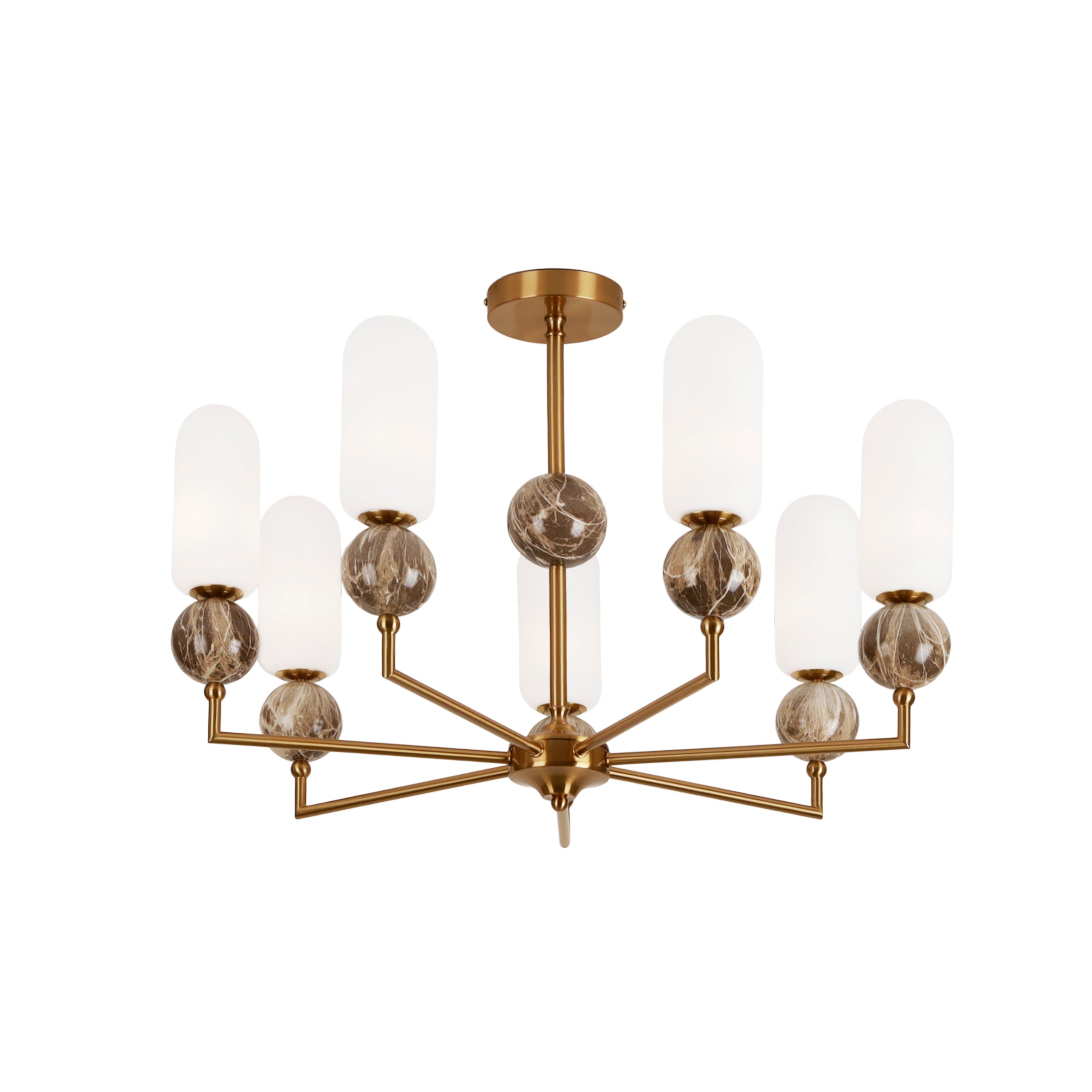Suspension Nova 7 lumières dorée G9