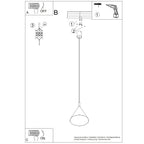 Suspension Nox cône 25 acier beige E27, vue 11