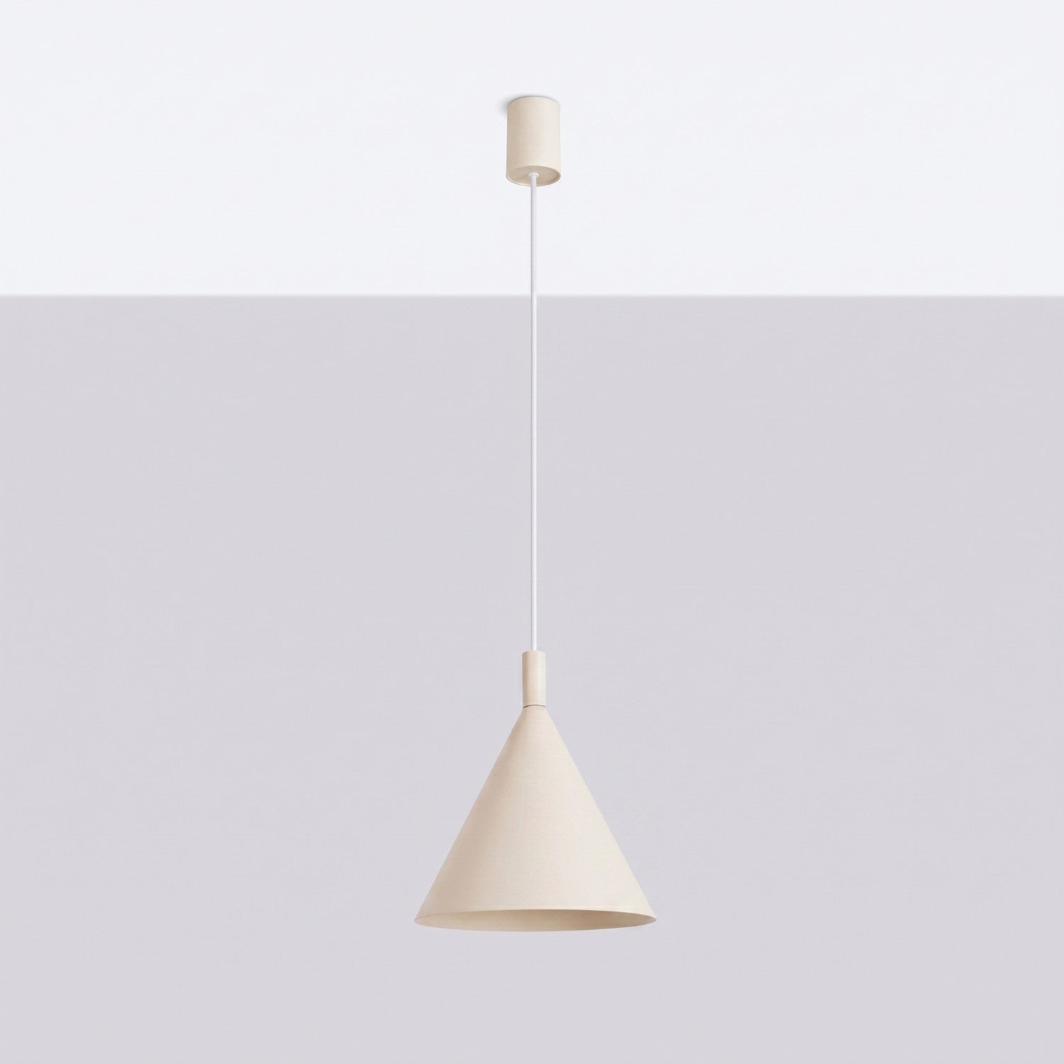 Suspension Nox cône 25 acier beige E27, vue 2