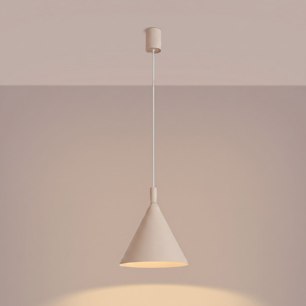 Suspension Nox cône 25 acier beige E27, vue 3