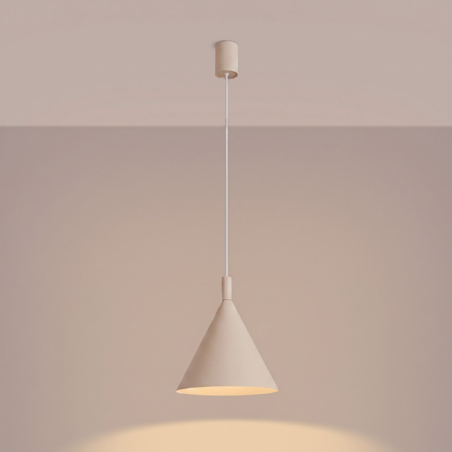 Suspension Nox cône 25 acier beige E27, vue 3