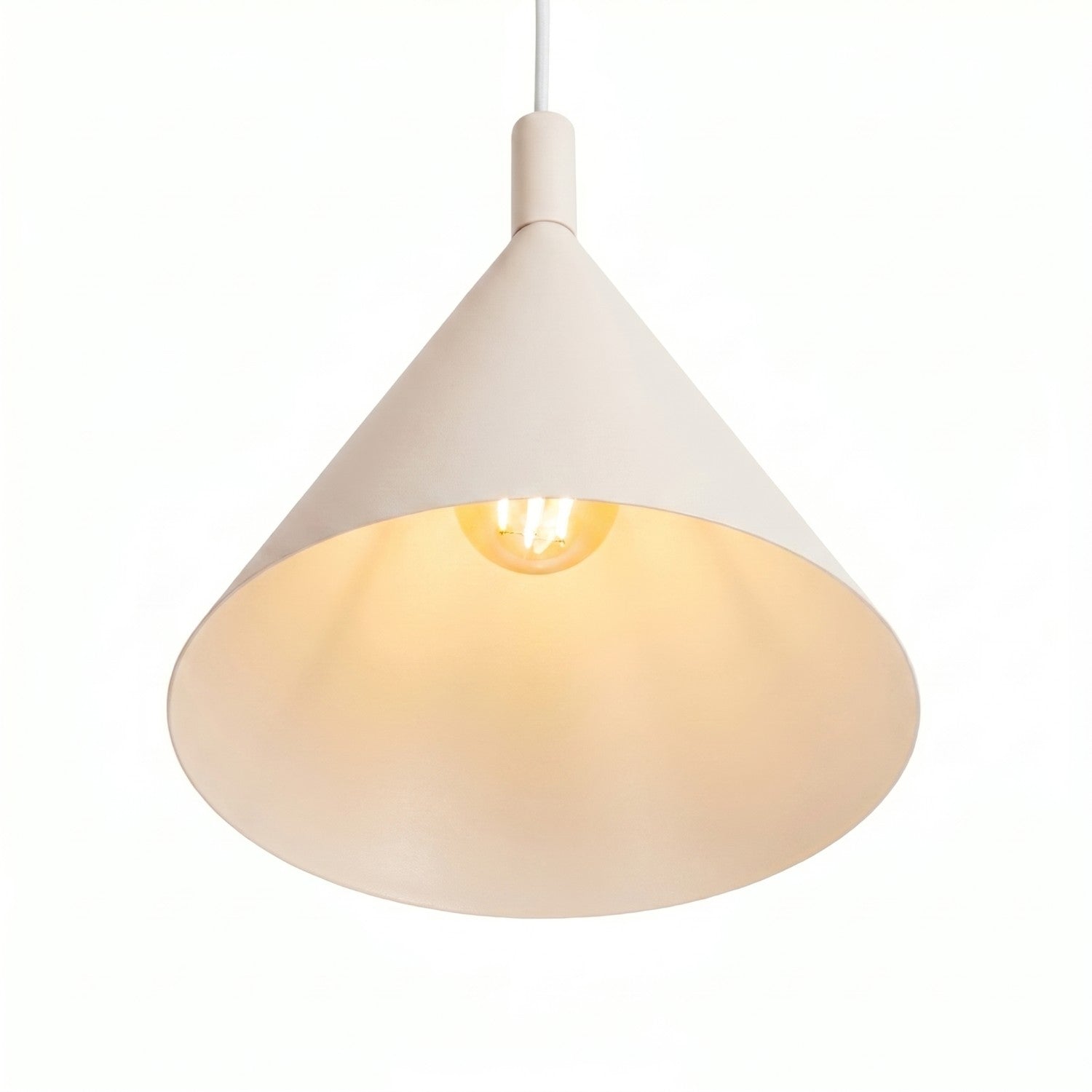 Suspension Nox cône 25 acier beige E27, vue 4