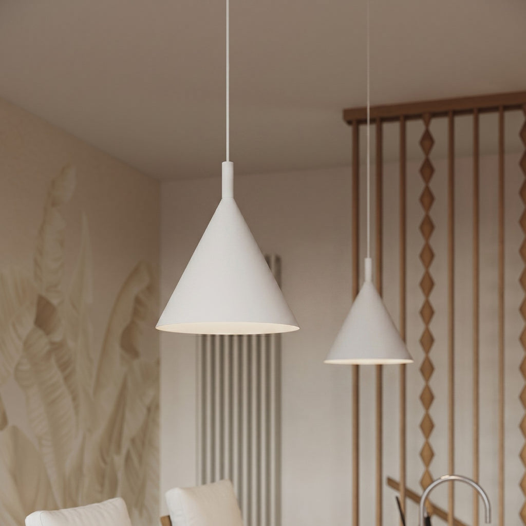 Suspension Nox cône 25 acier blanc E27, vue 15