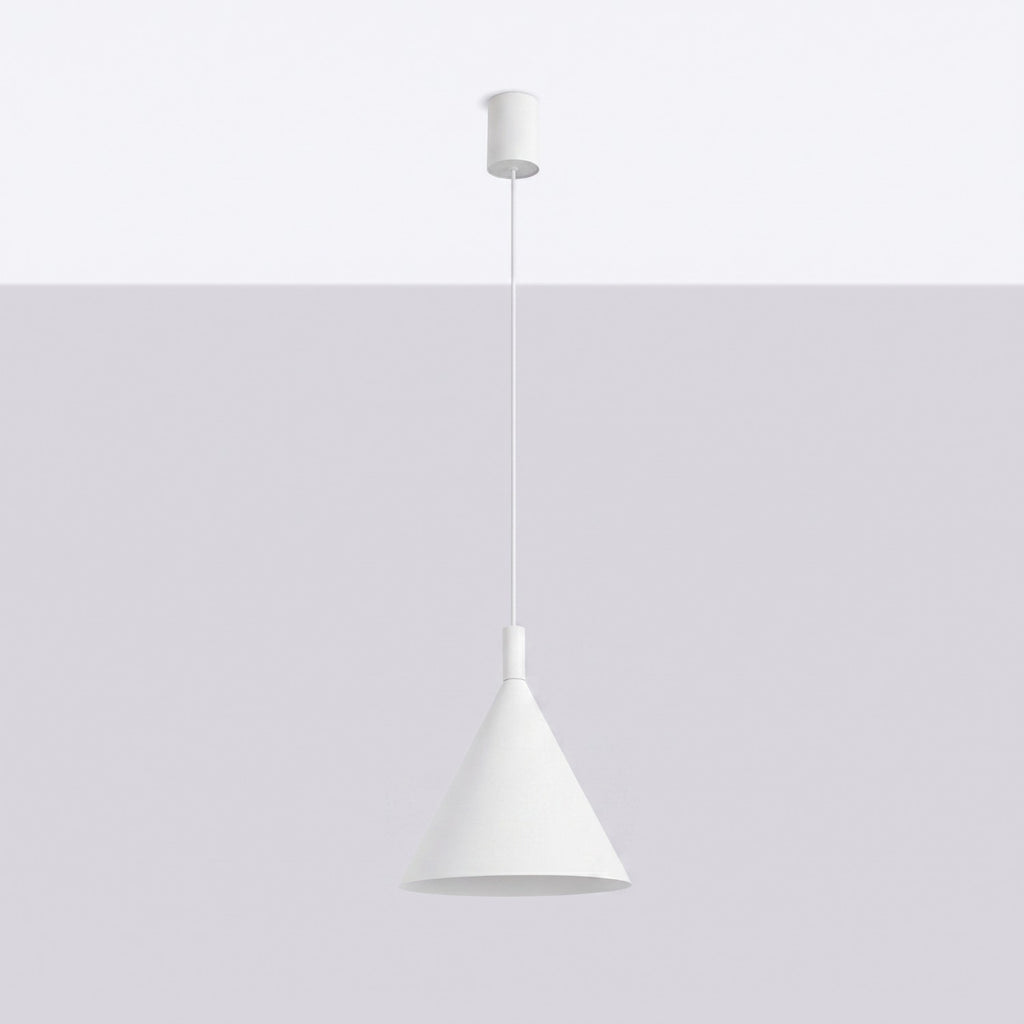 Suspension Nox cône 25 acier blanc E27, vue 2