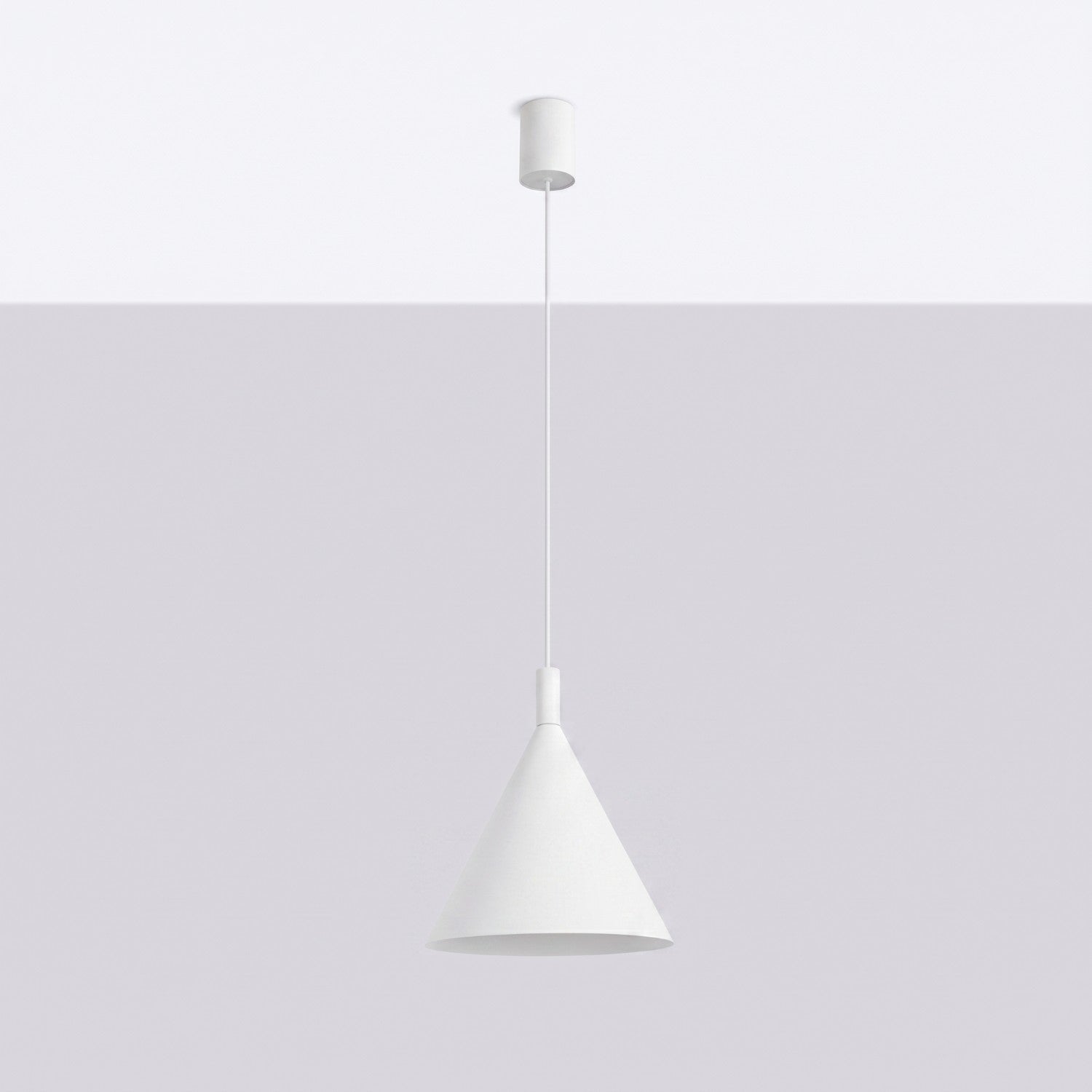 Suspension Nox cône 25 acier blanc E27, vue 2