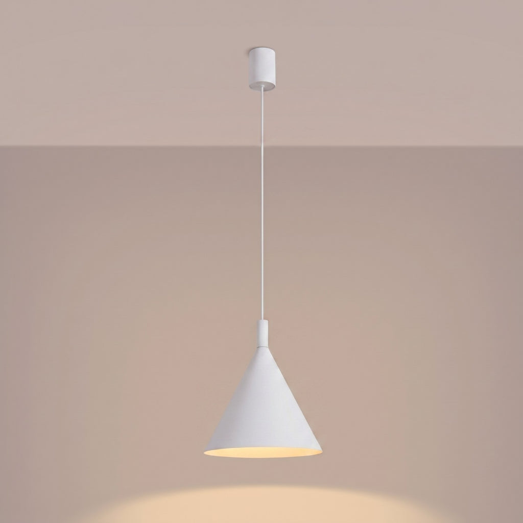 Suspension Nox cône 25 acier blanc E27, vue 3