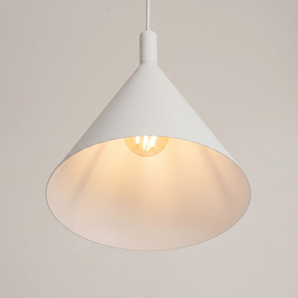 Suspension Nox cône 25 acier blanc E27, vue 4