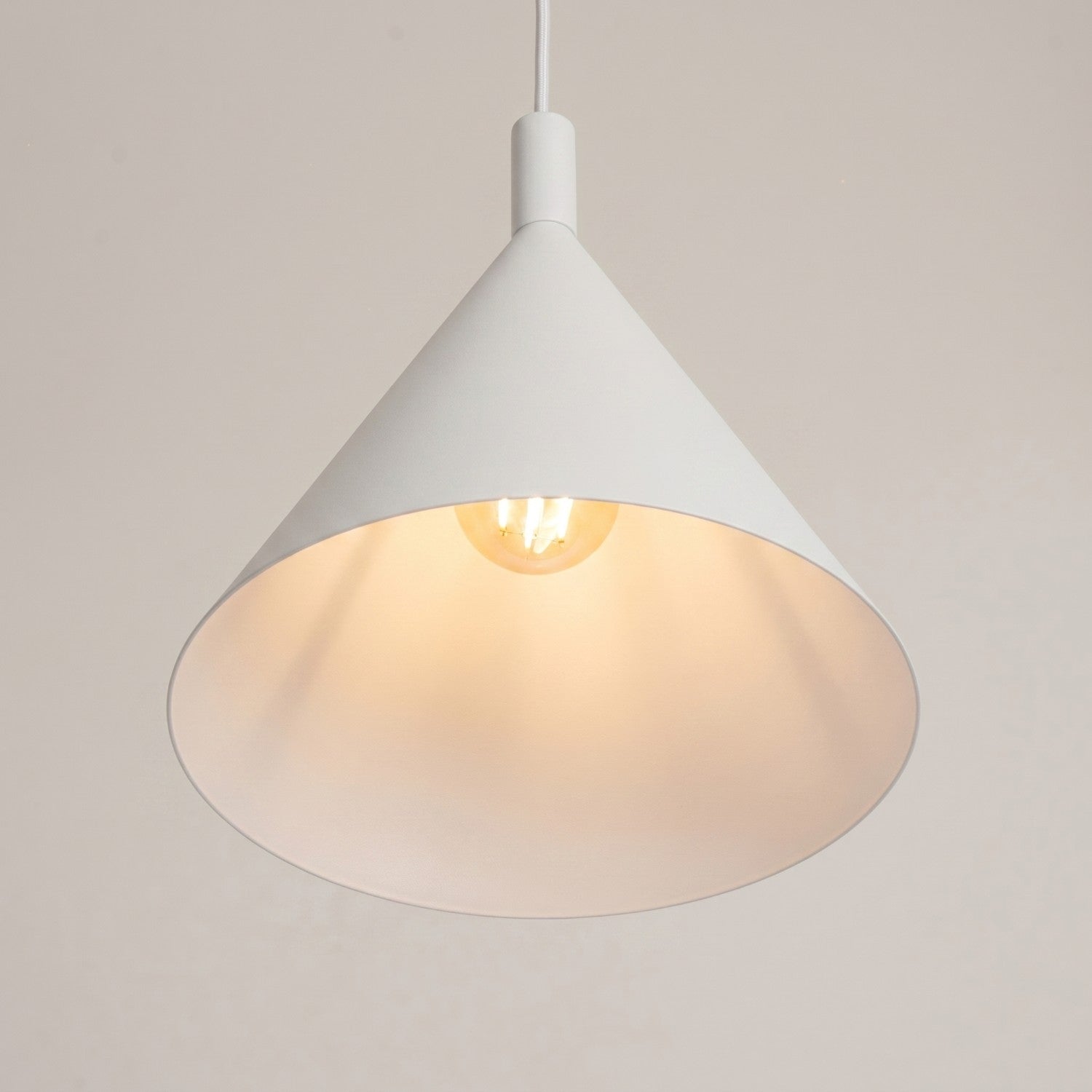 Suspension Nox cône 25 acier blanc E27, vue 4