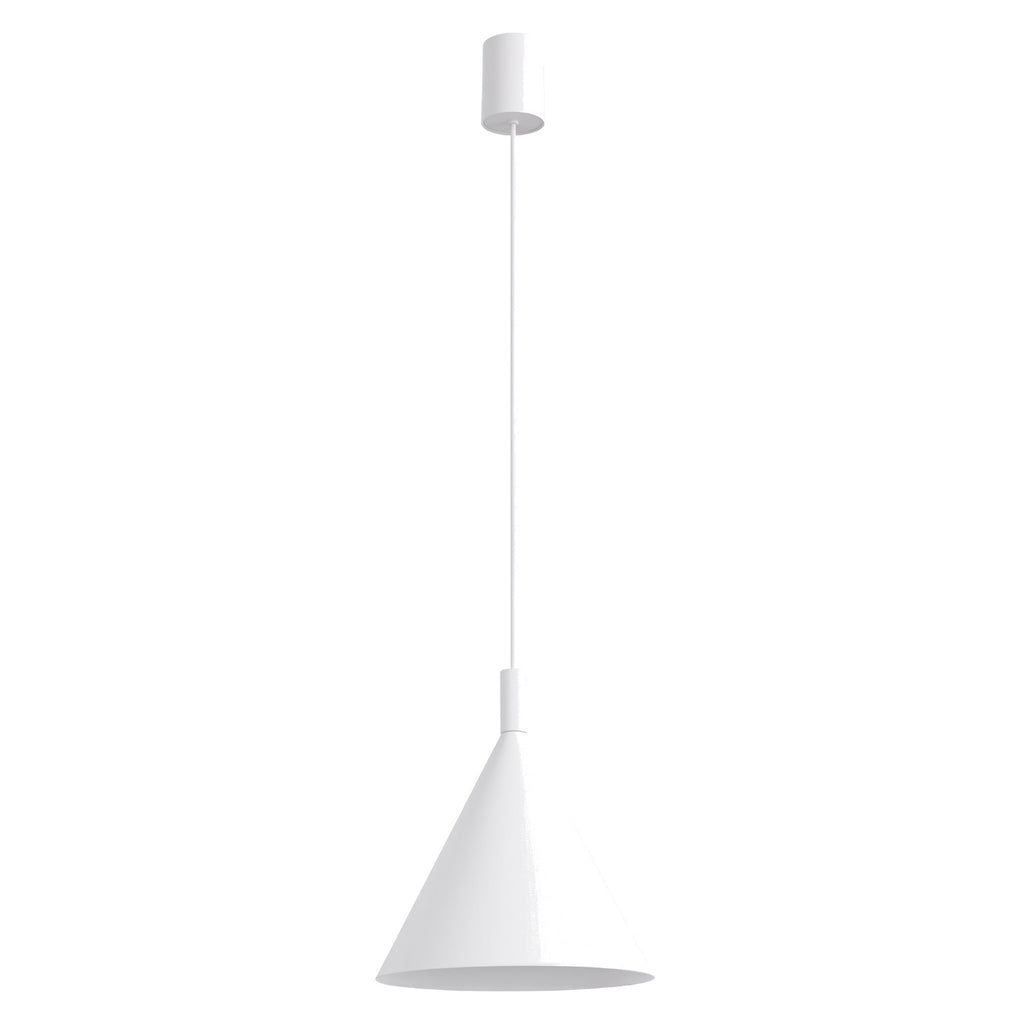 Suspension Nox cône 25 acier blanc E27