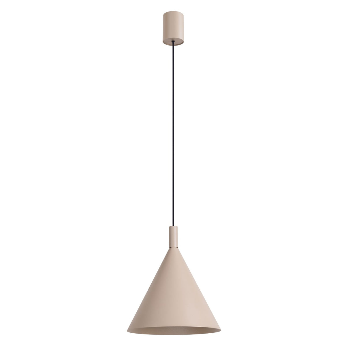 Suspension Nox cône 25 acier E27, finition laque taupe