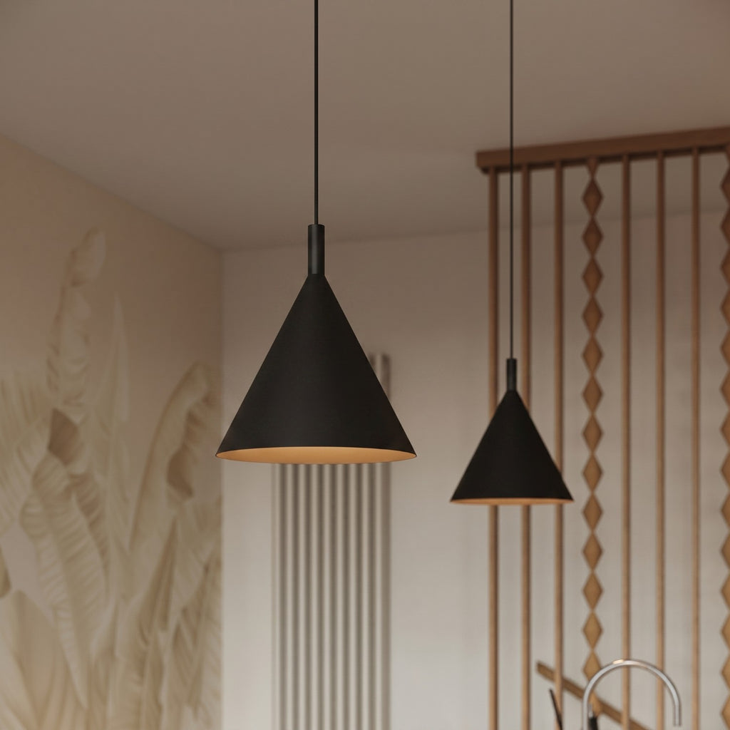 Suspension Nox cône 25 acier noir E27, vue 15