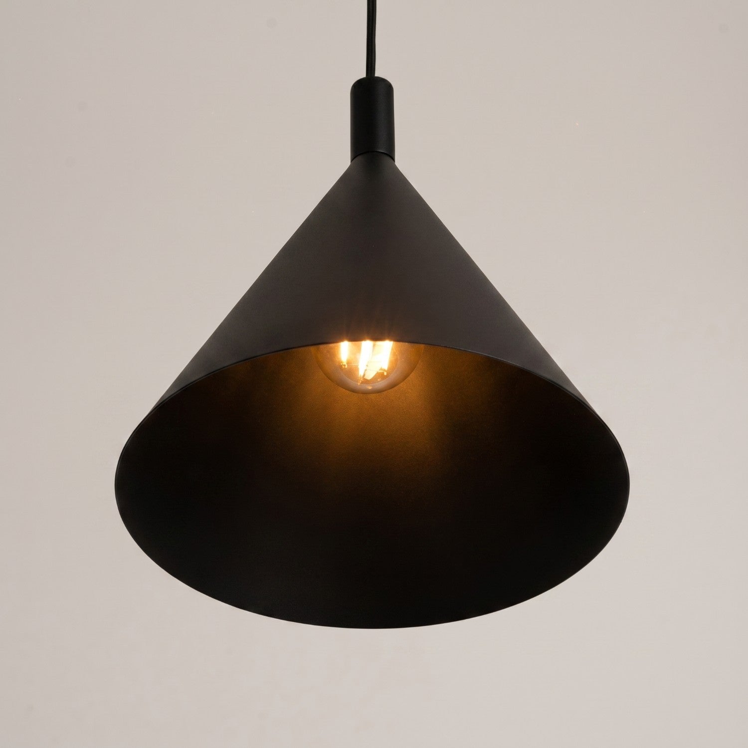Suspension Nox cône 25 acier noir E27, vue 4