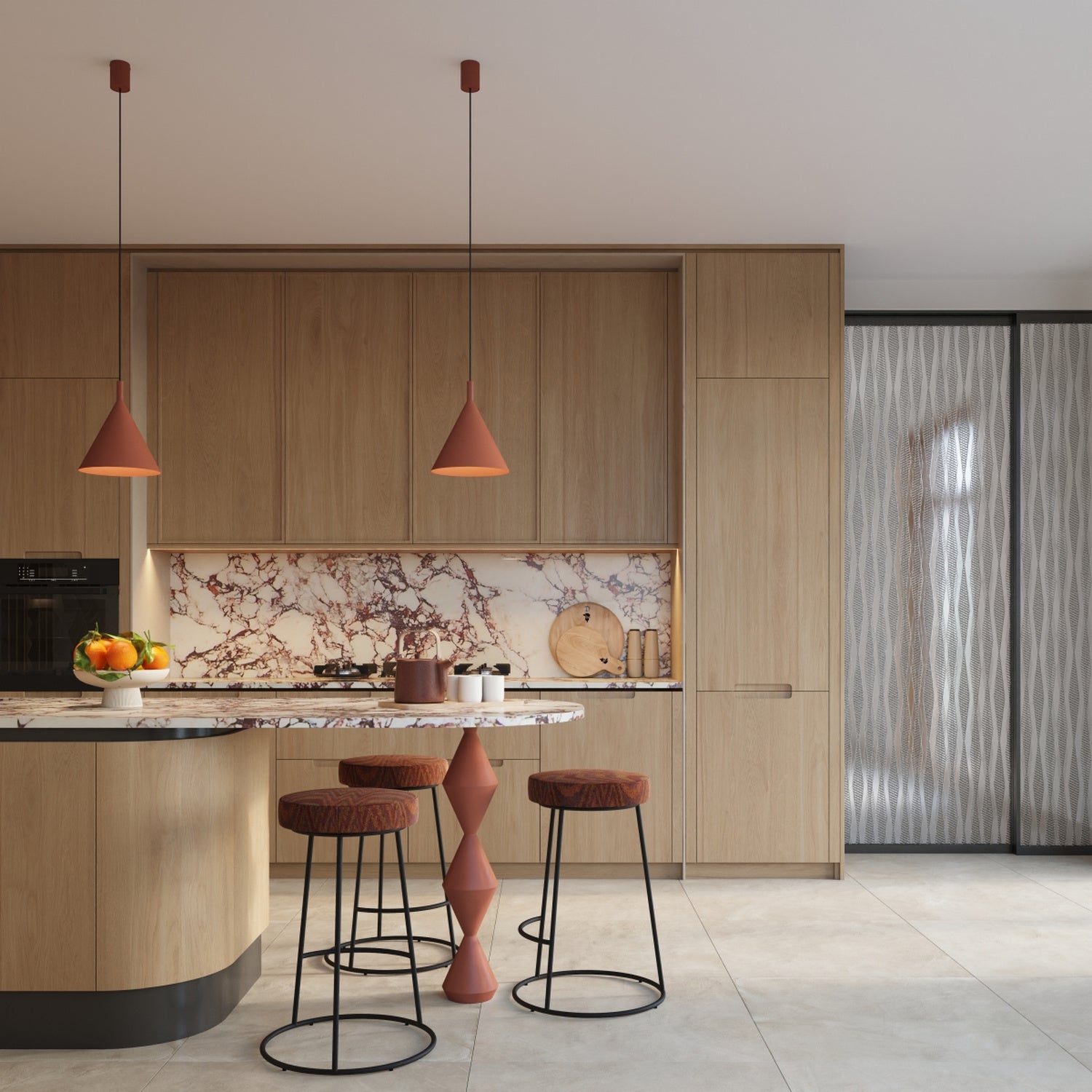Suspension Nox cône 25 acier rouge ocre E27, vue 13