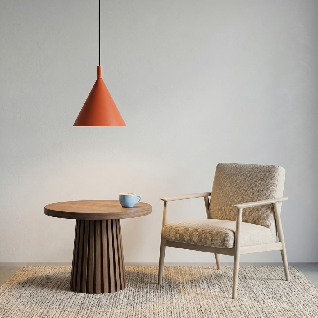 Suspension Nox cône 25 acier rouge ocre E27, vue 16
