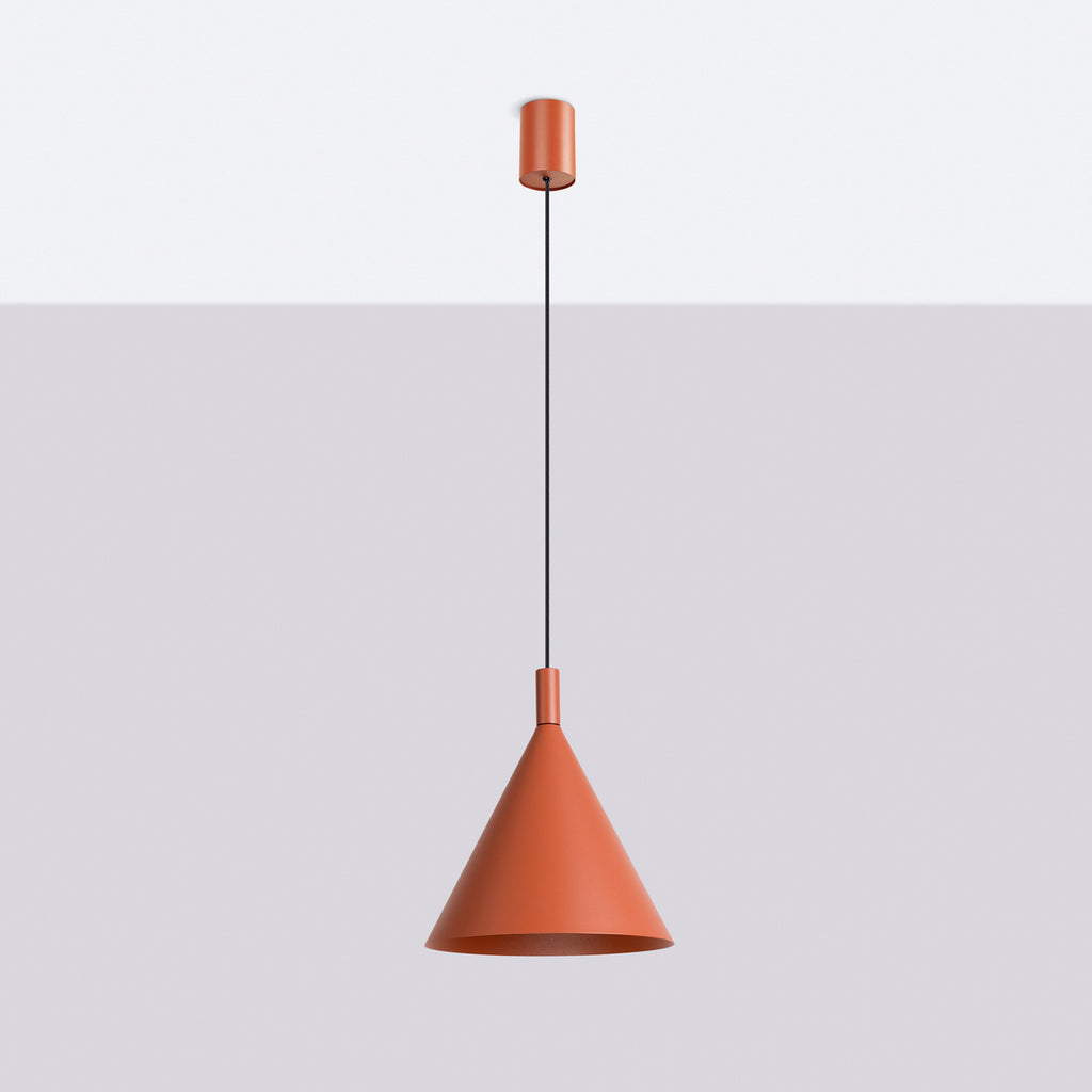 Suspension Nox cône 25 acier rouge ocre E27, vue 2