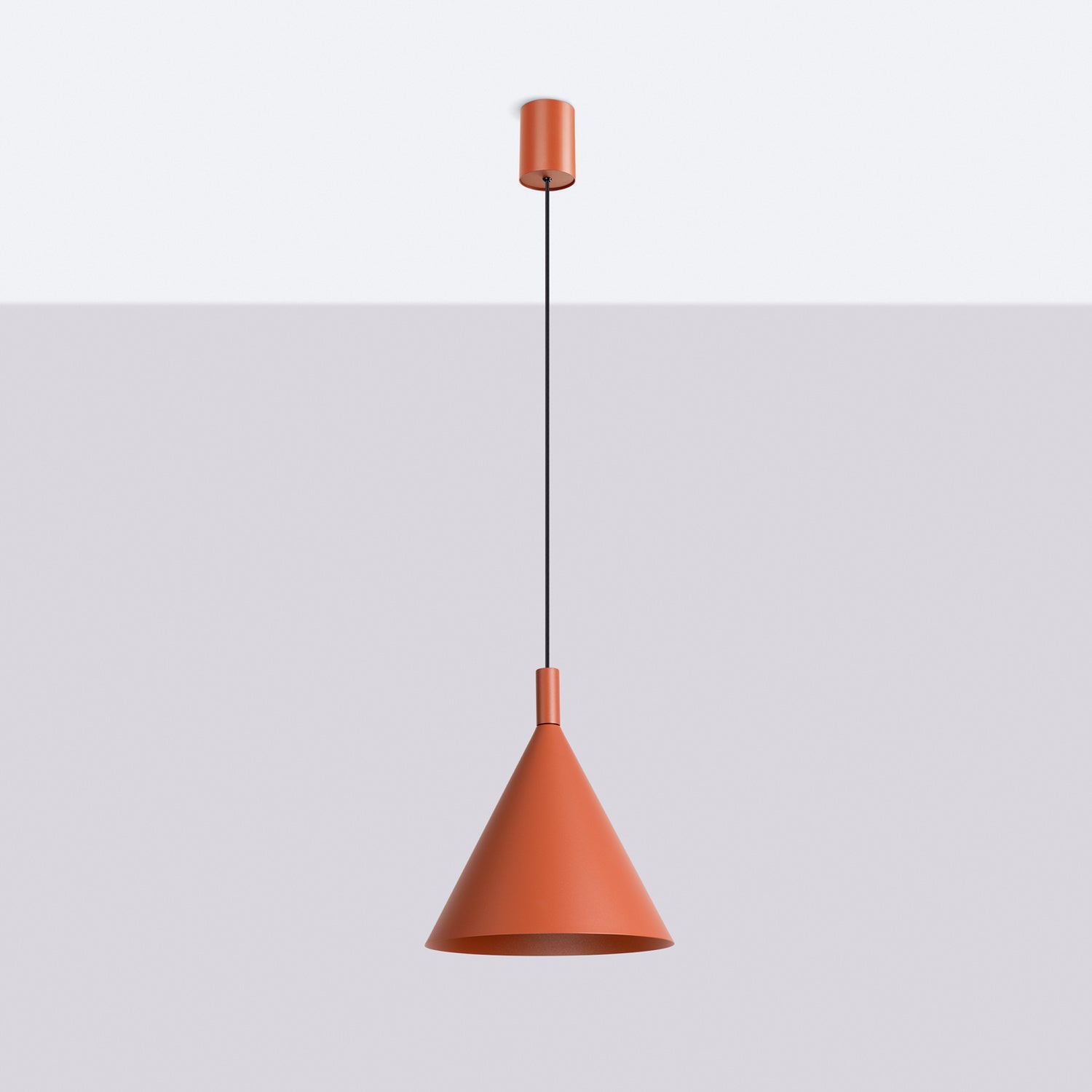 Suspension Nox cône 25 acier rouge ocre E27, vue 2