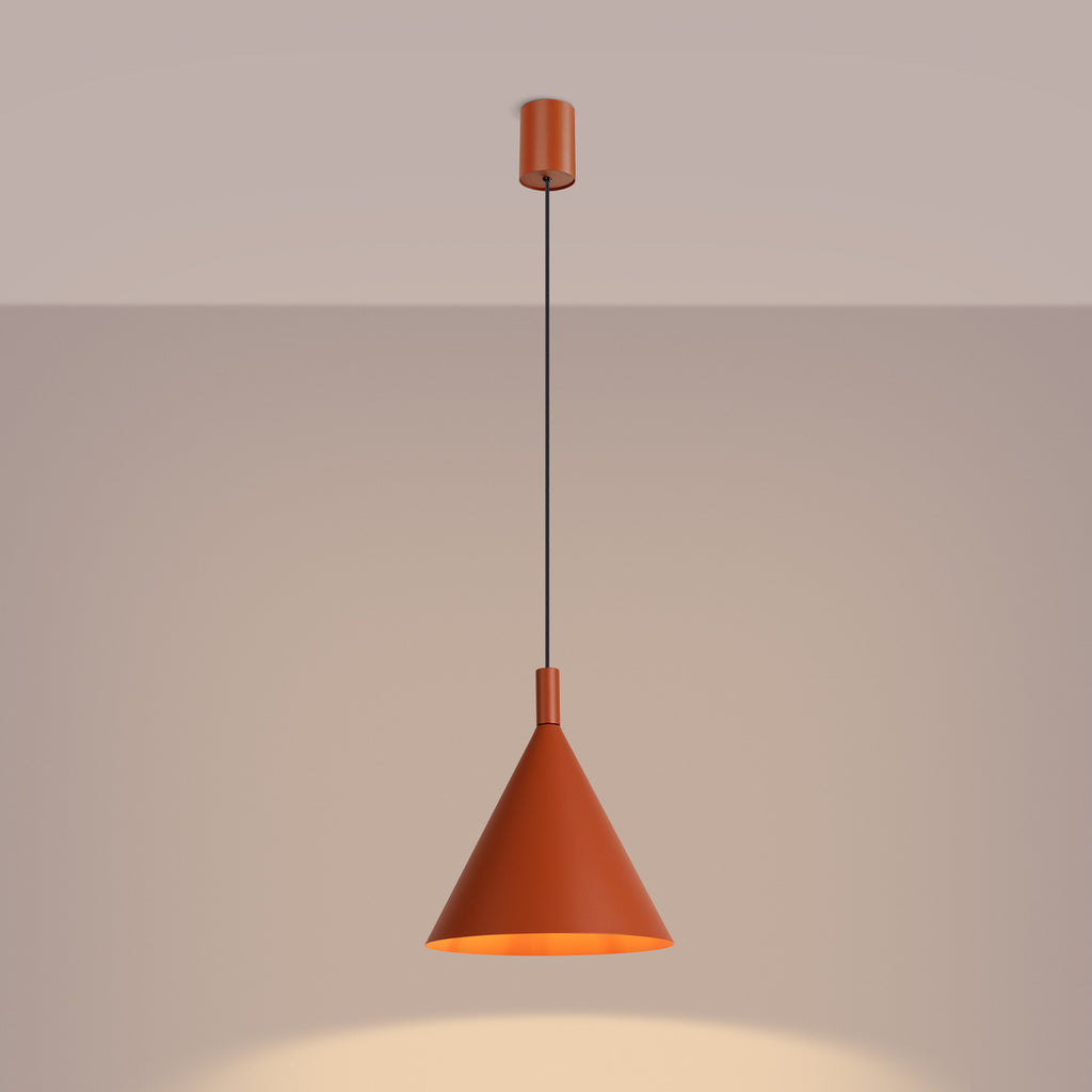 Suspension Nox cône 25 acier rouge ocre E27, vue 3