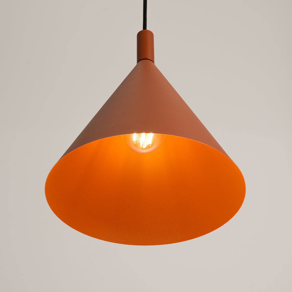 Suspension Nox cône 25 acier rouge ocre E27, vue 4