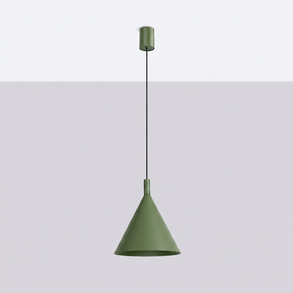 Suspension Nox cône 25 acier vert olive E27, vue 2