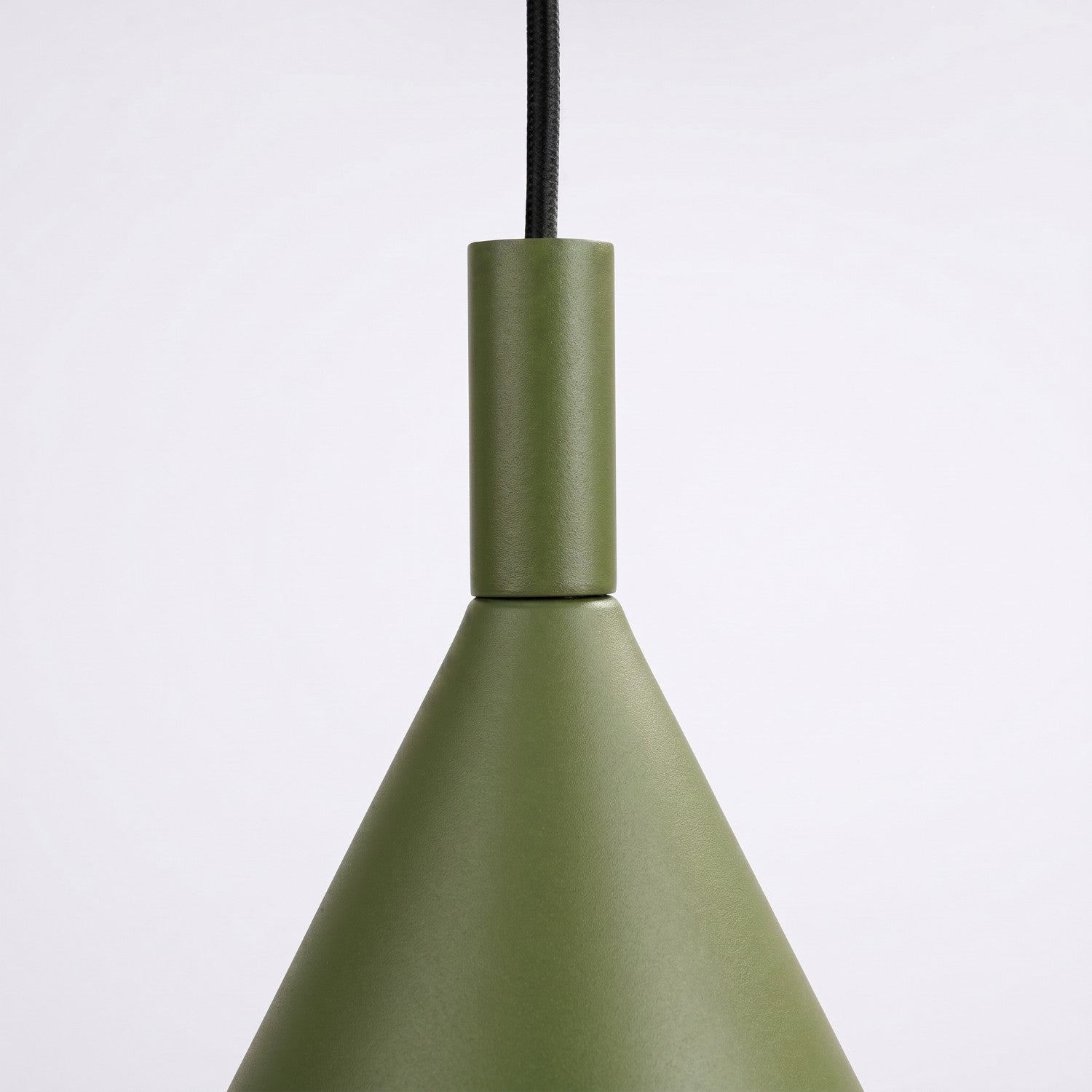 Suspension Nox cône 25 acier vert olive E27, vue 6