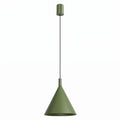 Suspension Nox cône 25 acier vert olive E27