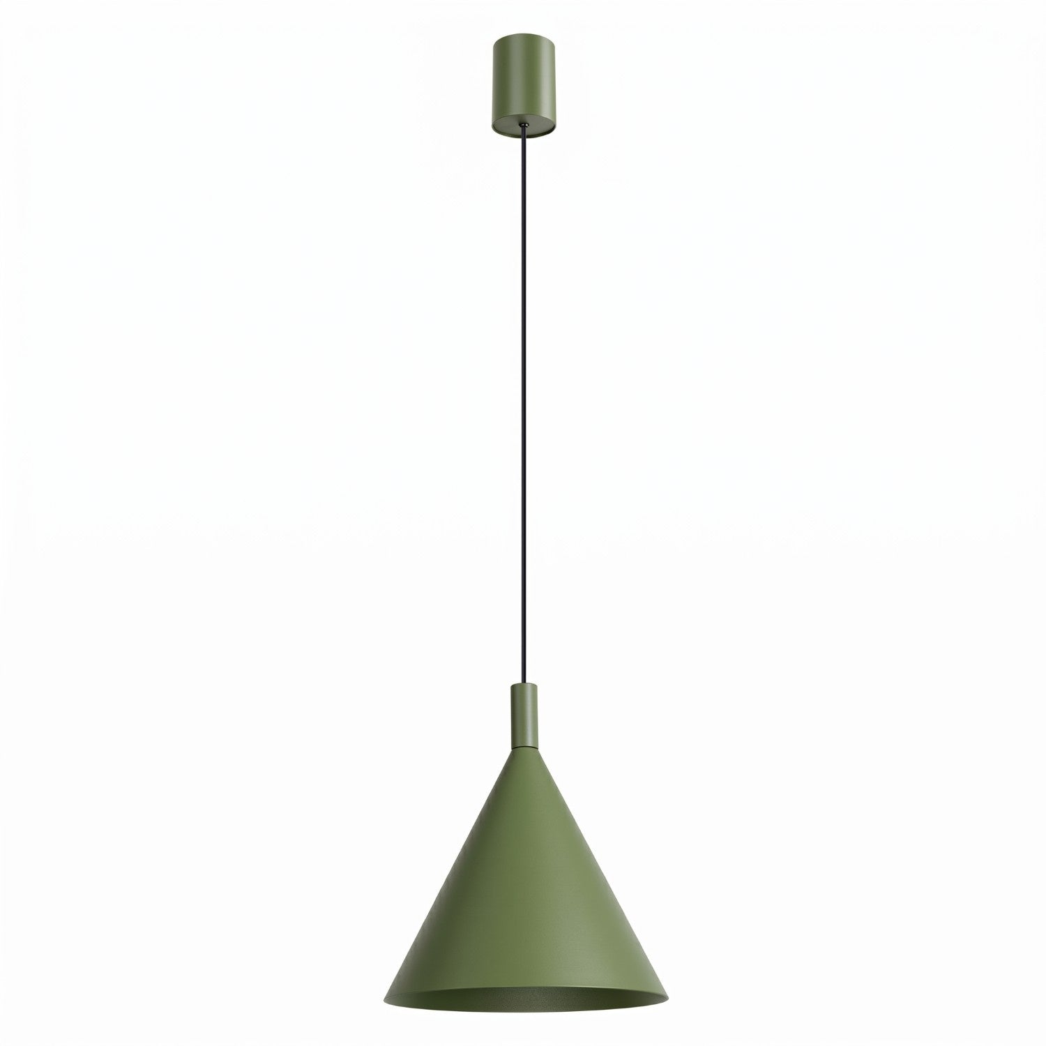 Suspension Nox cône 25 acier vert olive E27