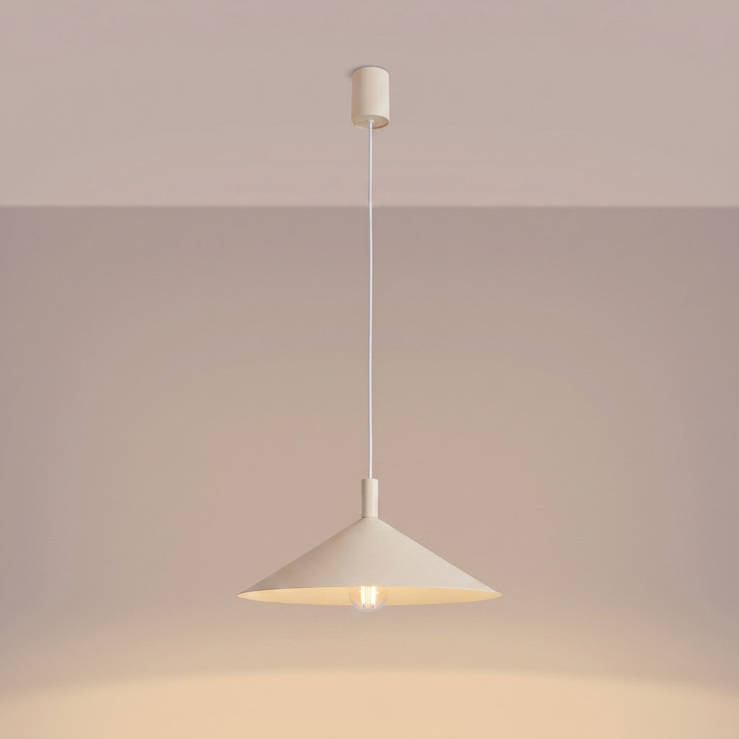 Suspension Nox cône 40 acier beige E27, vue 3