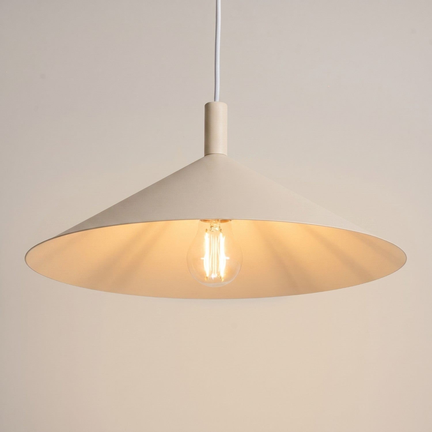 Suspension Nox cône 40 acier beige E27, vue 4