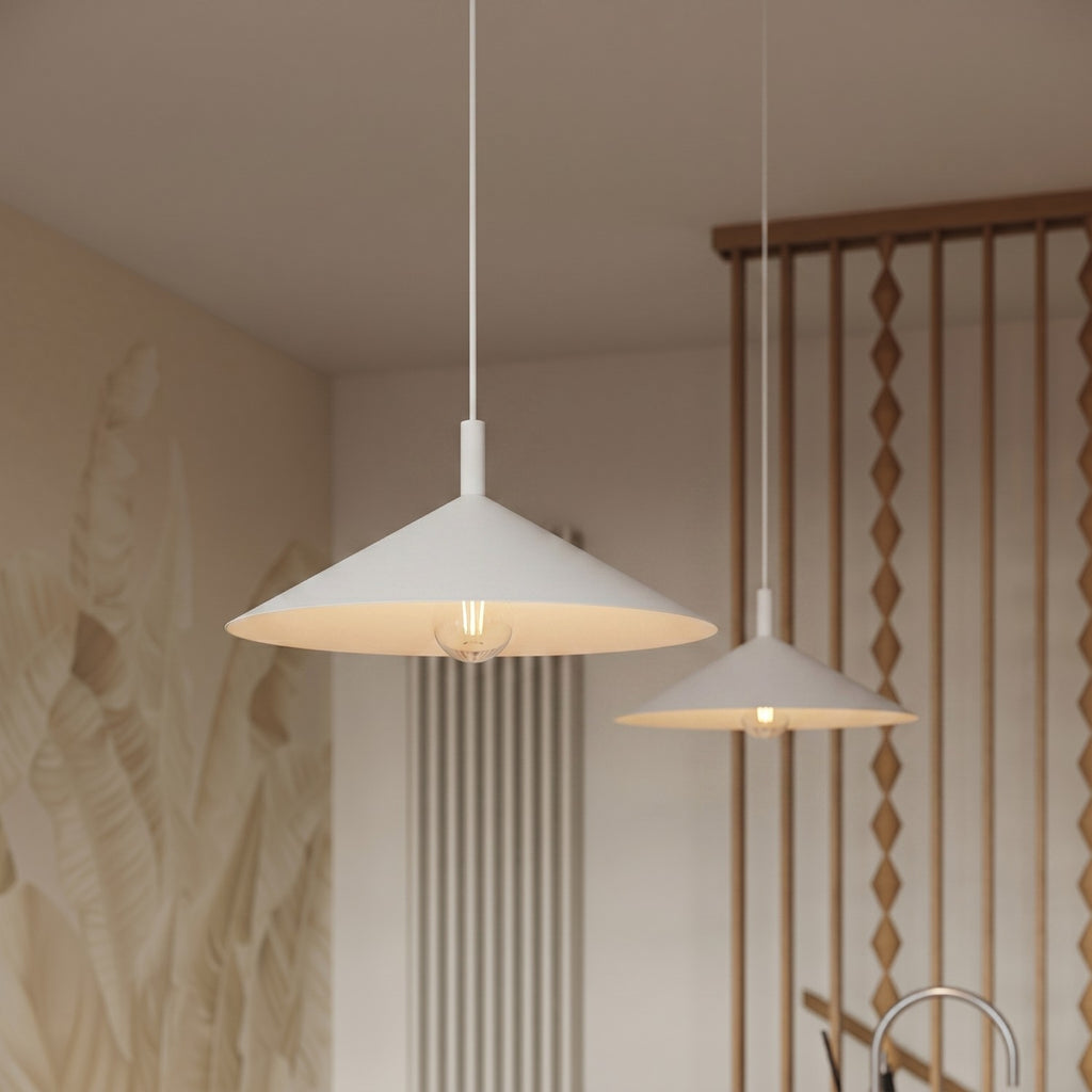 Suspension Nox cône 40 acier blanc E27, vue 15