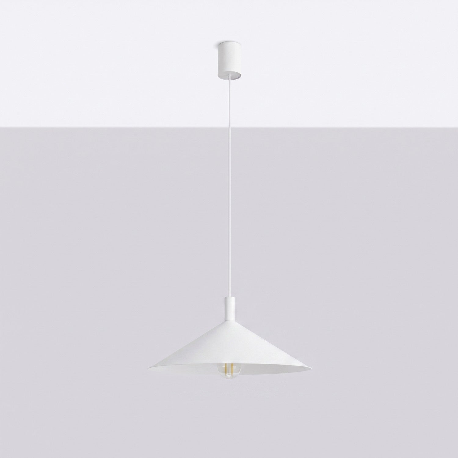 Suspension Nox cône 40 acier blanc E27, vue 2