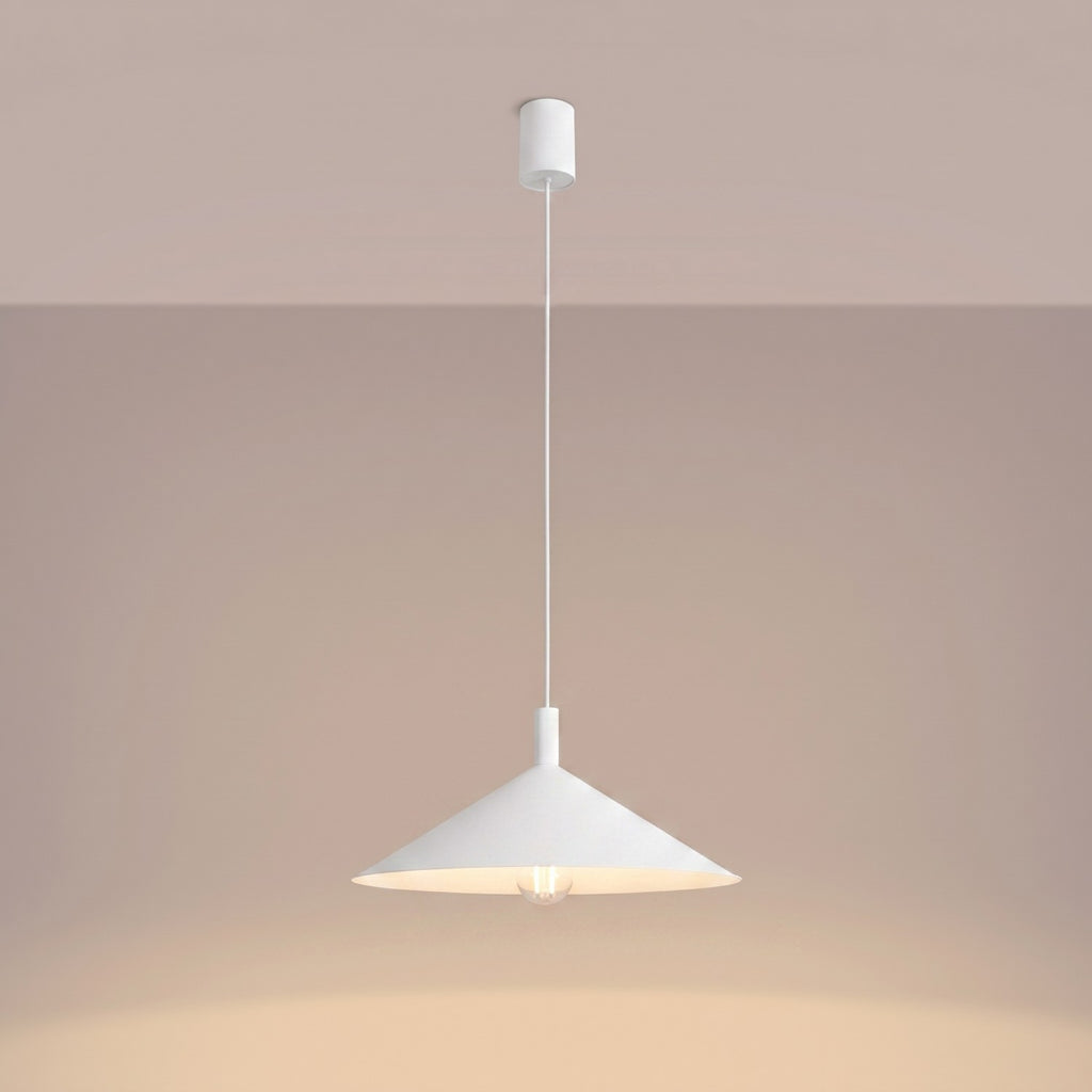 Suspension Nox cône 40 acier blanc E27, vue 3