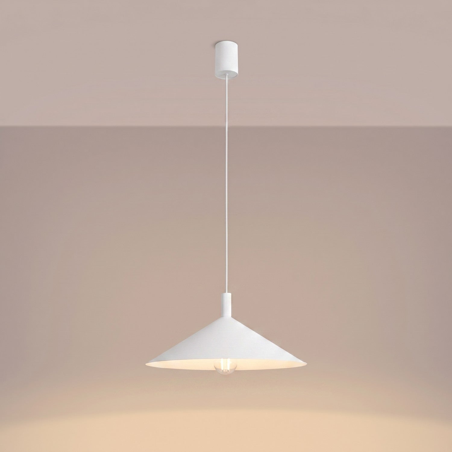 Suspension Nox cône 40 acier blanc E27, vue 3