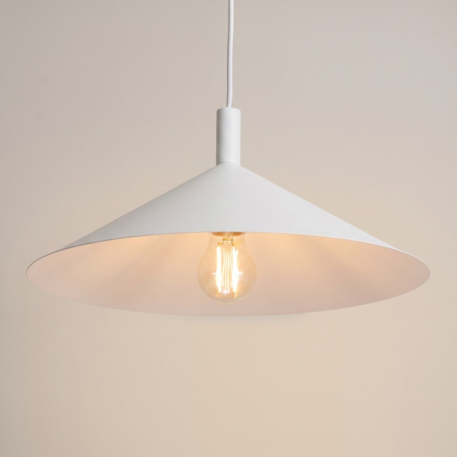 Suspension Nox cône 40 acier blanc E27, vue 4