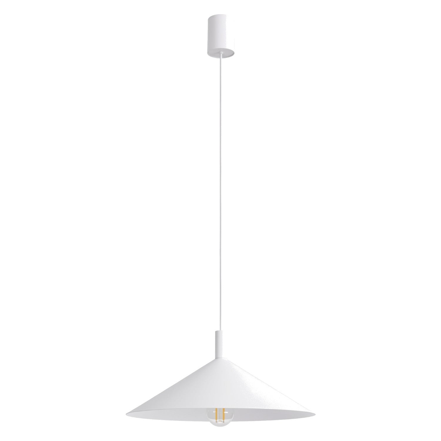 Suspension Nox cône 40 acier blanc E27
