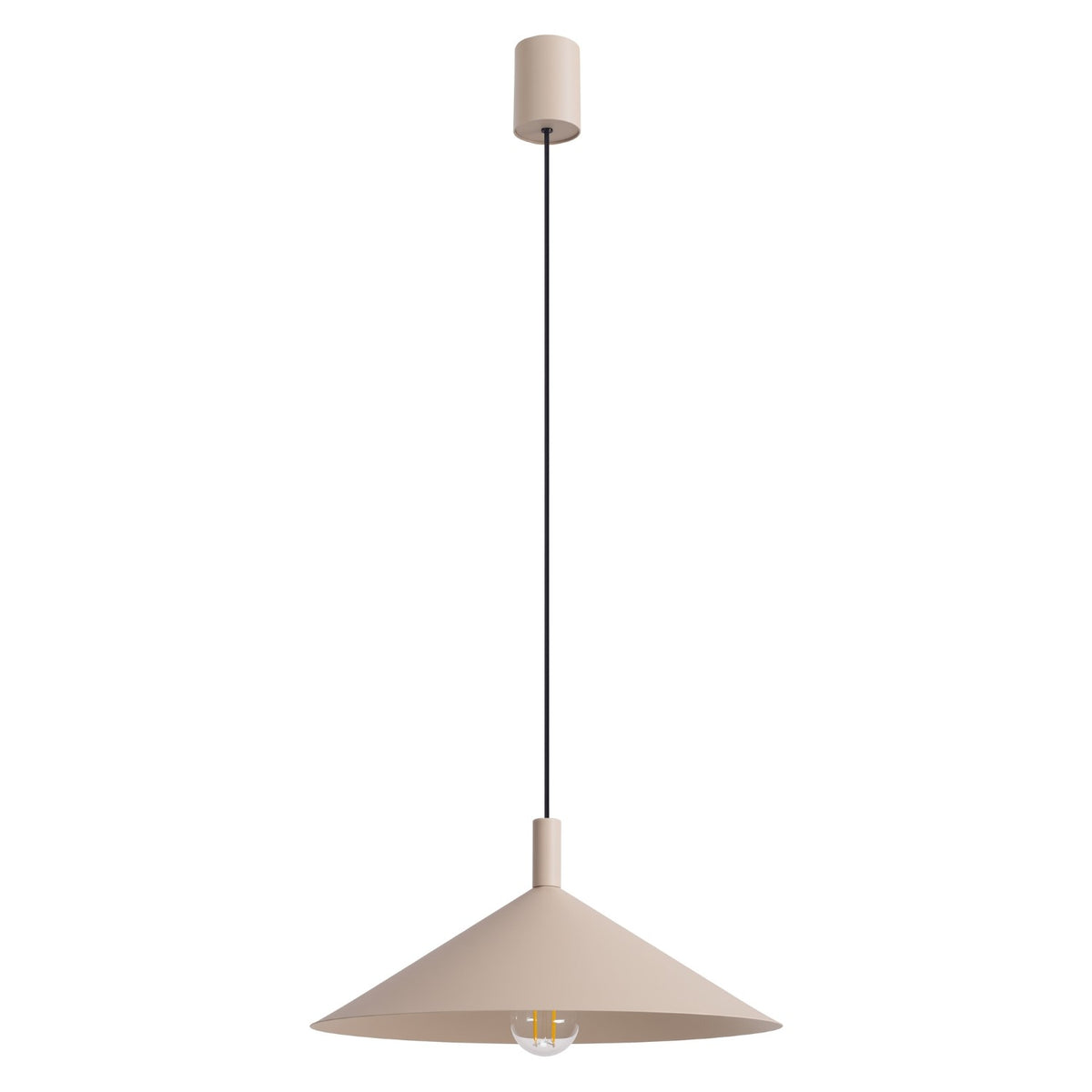 Suspension Nox cône 40 acier E27, finition laque taupe