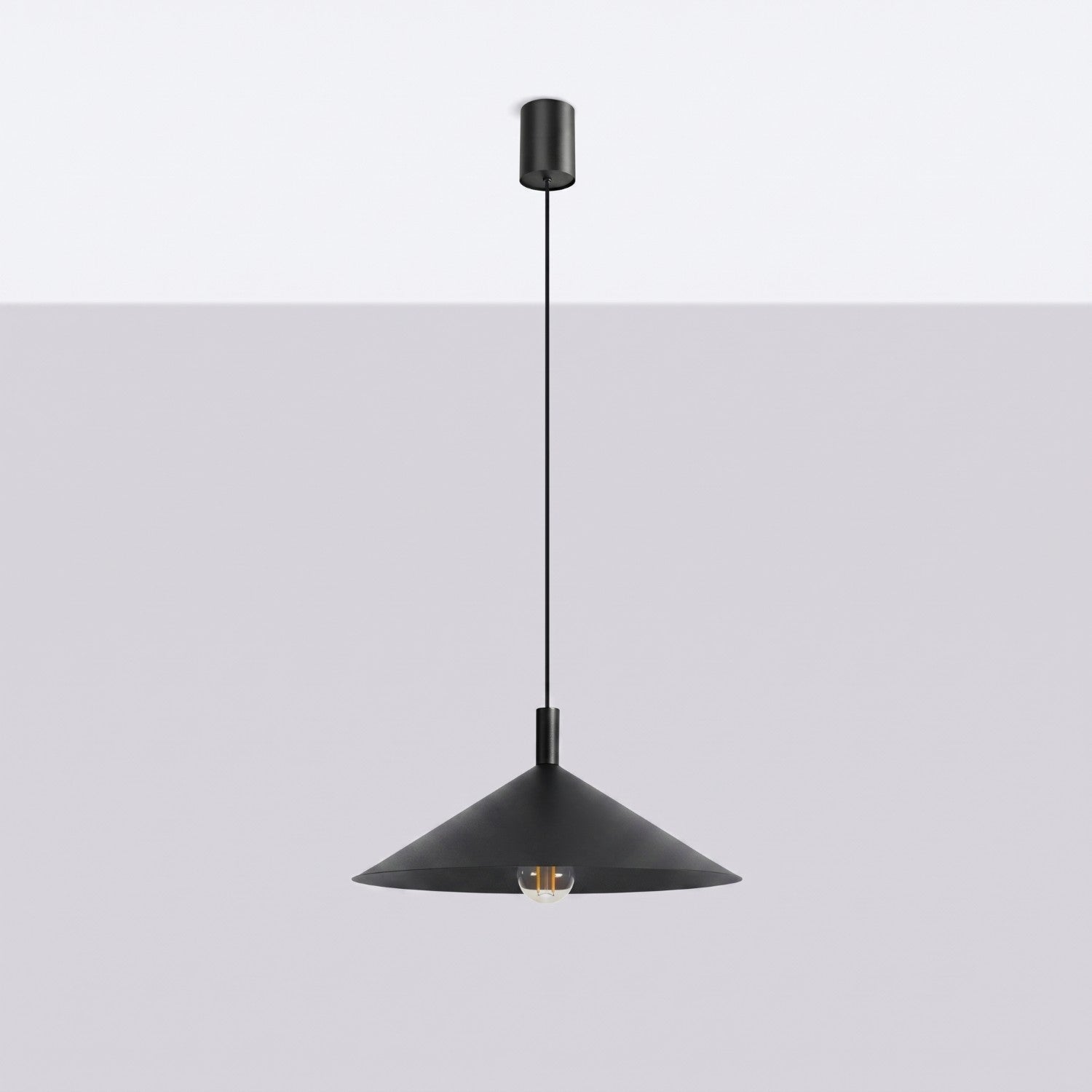 Suspension Nox cône 40 acier noir E27, vue 2