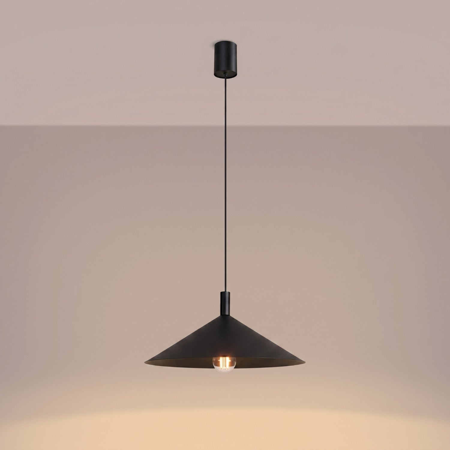 Suspension Nox cône 40 acier noir E27, vue 3