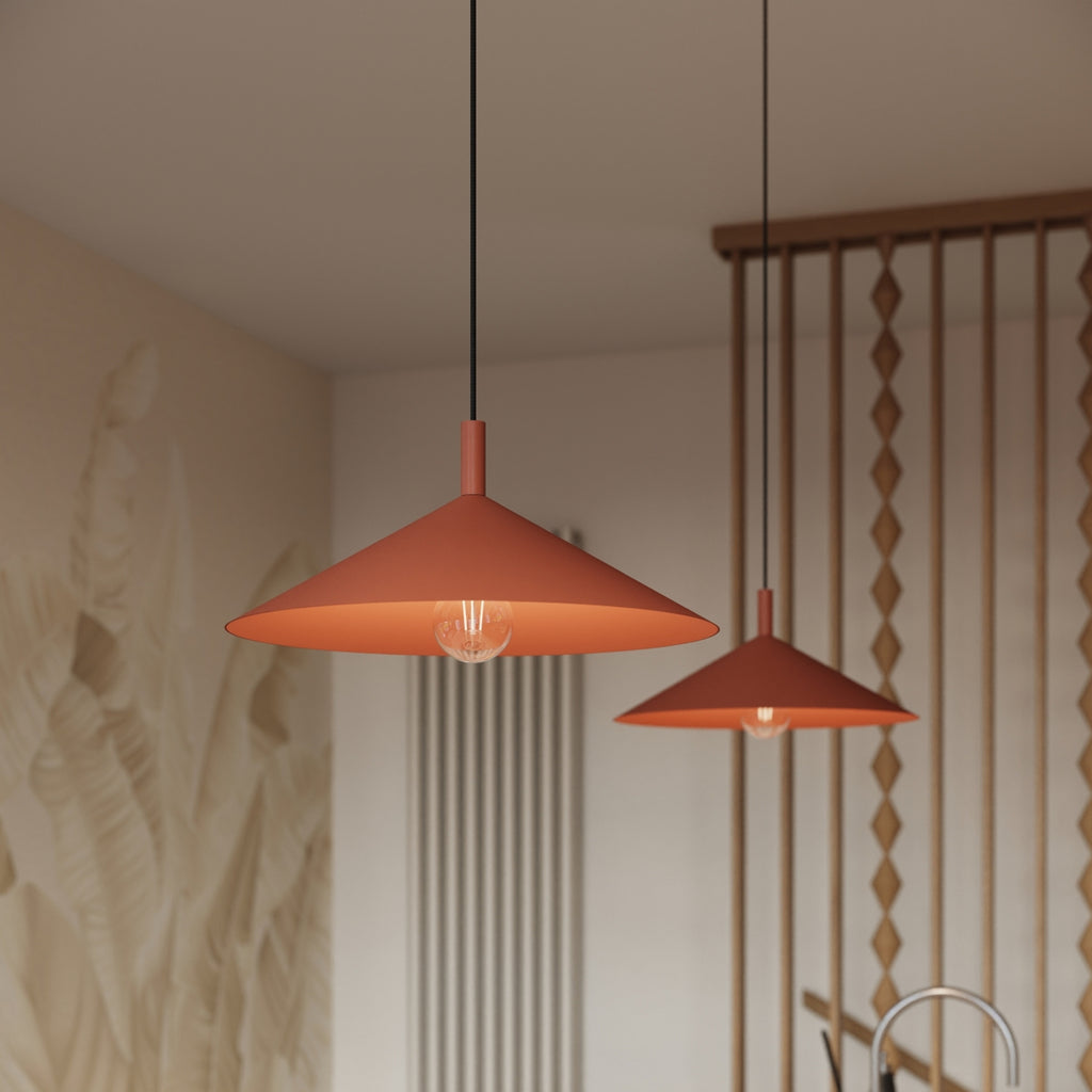 Suspension Nox cône 40 acier rouge ocre E27, vue 15