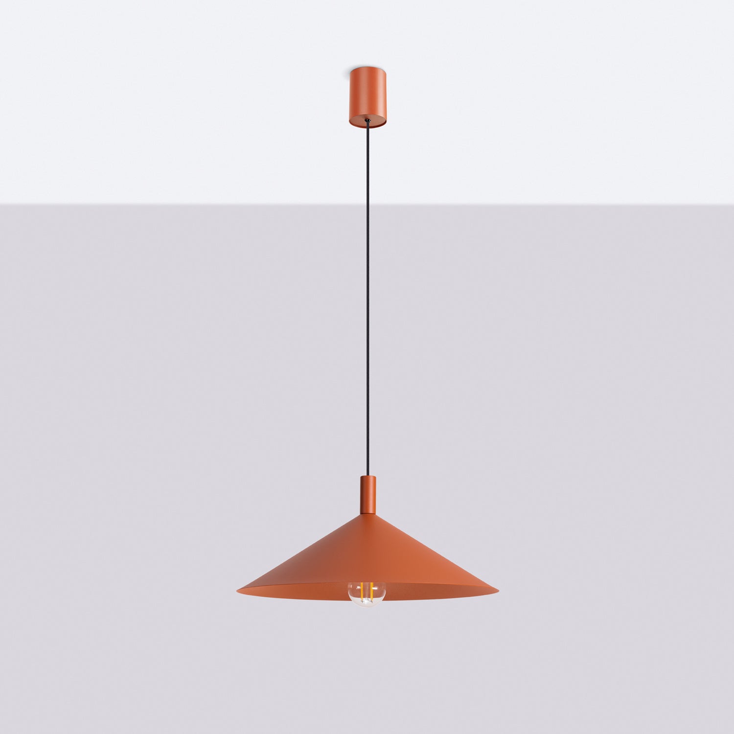 Suspension Nox cône 40 acier rouge ocre E27, vue 2