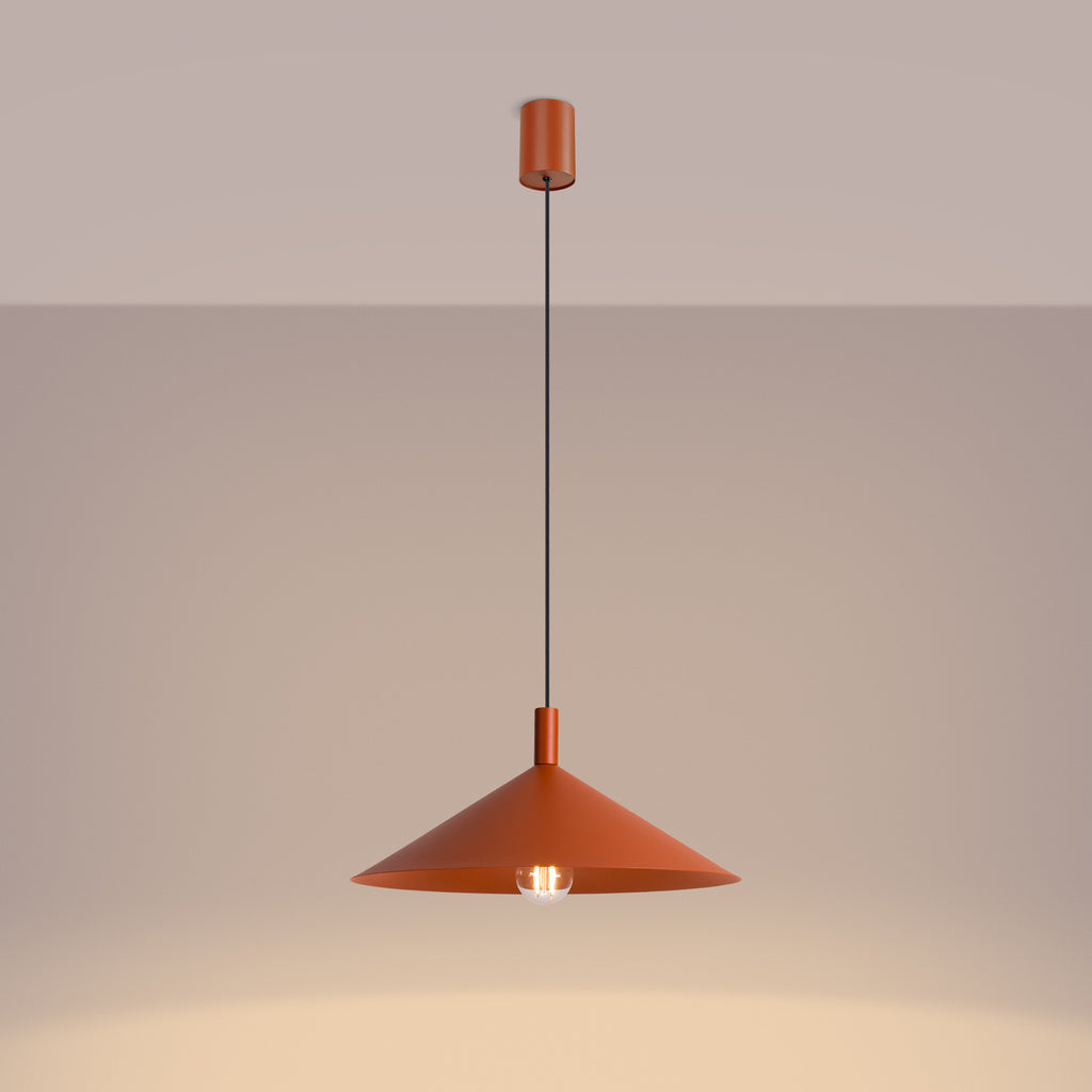 Suspension Nox cône 40 acier rouge ocre E27, vue 3